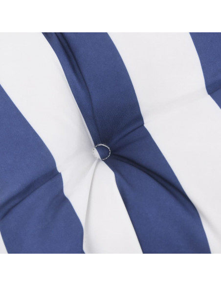 Cuscini per Panca 2 pz Strisce Blu e Bianche in Tessuto Oxford
