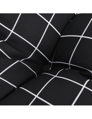 Cuscini per Pallet 2 pz Neri Motivo a Quadri Tessuto