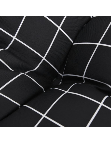 Cuscini per Pallet 2 pz Neri Motivo a Quadri Tessuto