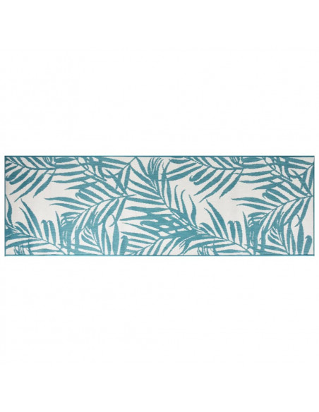 Tappeto da Esterno Aqua e Bianco 80x250 cm Design Reversibile