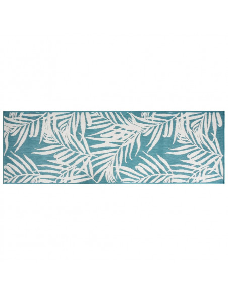 Tappeto da Esterno Aqua e Bianco 80x250 cm Design Reversibile