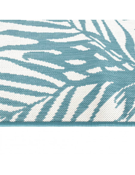 Tappeto da Esterno Aqua e Bianco 80x250 cm Design Reversibile