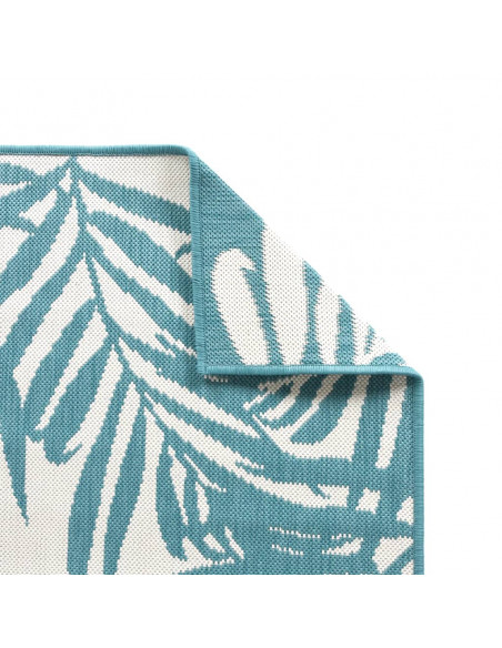 Tappeto da Esterno Aqua e Bianco 80x250 cm Design Reversibile