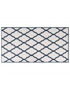 Tappeto da Esterno Navy e Bianco 80x150 cm Design Reversibile
