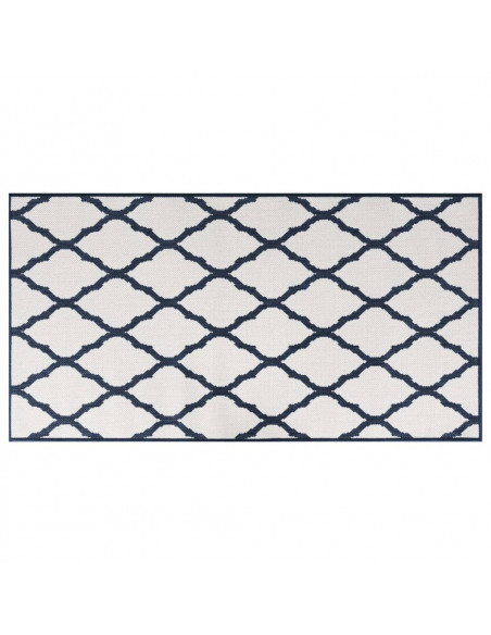 Tappeto da Esterno Navy e Bianco 80x150 cm Design Reversibile