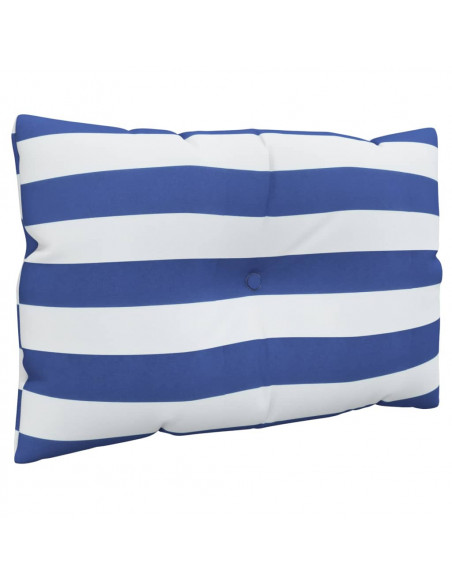 Cuscini per Pallet 3 pz Strisce Blu e Bianche Tessuto Oxford