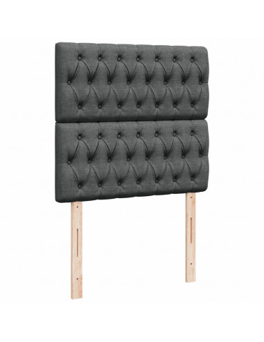 Giroletto a Molle con Materasso Grigio Scuro 90x200 cm Tessuto