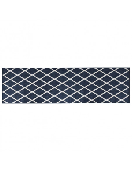 Tappeto da Esterno Navy e Bianco 80x250 cm Design Reversibile
