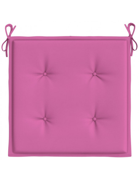 Cuscini per Sedia 2 pz Rosa 40x40x3 cm in Tessuto