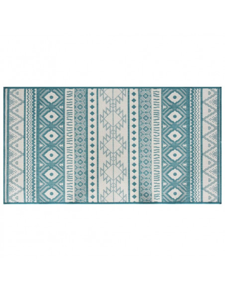 Tappeto da Esterno Aqua e Bianco 80x150 cm Design Reversibile