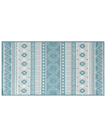 Tappeto da Esterno Aqua e Bianco 80x150 cm Design Reversibile