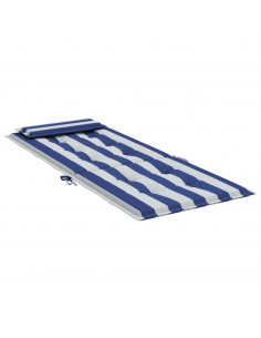 Cuscini Sedia Schienale Alto 6 pz Bianco e Blu Tessuto Oxford