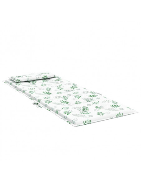 Cuscini Sedia Schienale Alto 6 pz Motivo Foglie Tessuto Oxford