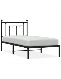 Giroletto con Testiera in Metallo Nero 80x200 cm 2