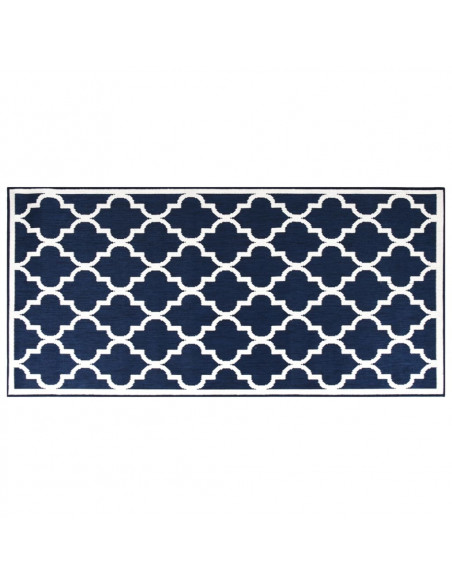Tappeto da Esterno Navy e Bianco 80x150 cm Design Reversibile