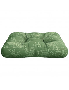 Cuscino per Pallet con Motivo a Foglie 50x50x12 cm in Tessuto