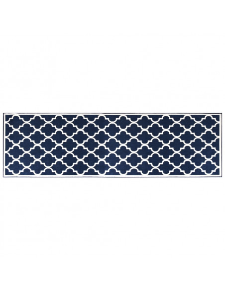 Tappeto da Esterno Navy e Bianco 80x250 cm Design Reversibile