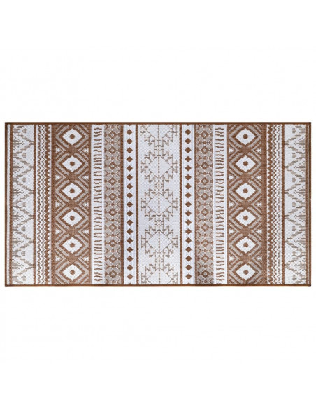 Tappeto da Esterno Marrone e Bianco 80x150 cm Reversibile