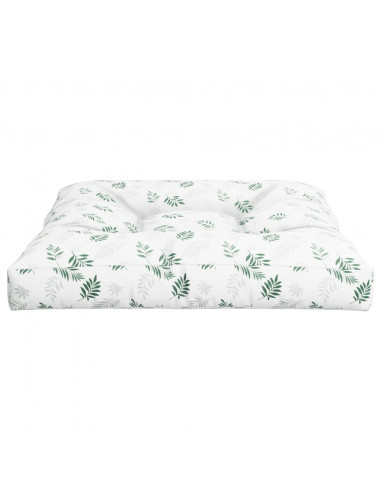 Cuscino per Pallet con Motivo a Foglie 70x70x12 cm in Tessuto
