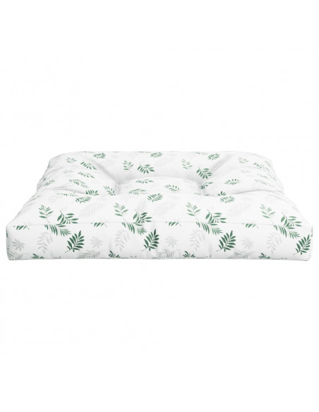 Cuscino per Pallet con Motivo a Foglie 70x70x12 cm in Tessuto