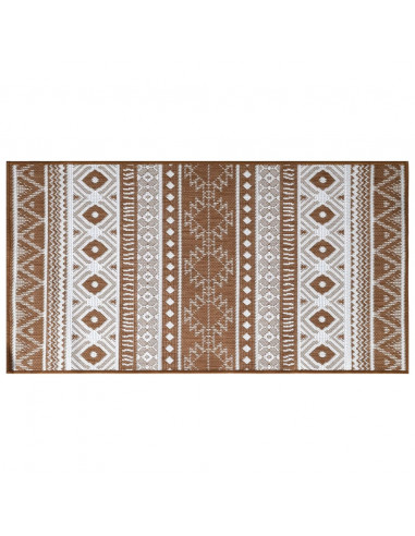 Tappeto da Esterno Marrone e Bianco 80x150 cm Reversibile