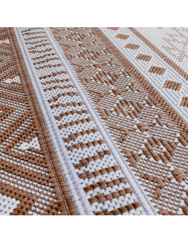 Tappeto da Esterno Marrone e Bianco 80x150 cm Reversibile