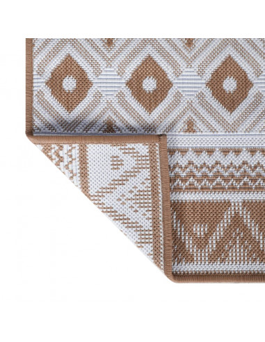 Tappeto da Esterno Marrone e Bianco 80x150 cm Reversibile