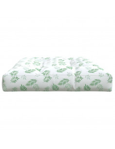 Cuscino per Pallet con Motivo a Foglie 120x80x12 cm in Tessuto