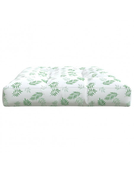 Cuscino per Pallet con Motivo a Foglie 120x80x12 cm in Tessuto