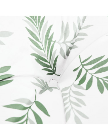 Cuscini Panca Giardino 2 pz Motivo a Foglie 200x50x7 cm Tessuto