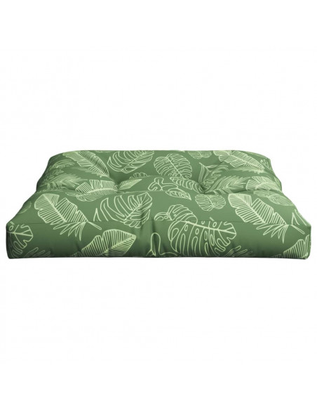 Cuscino per Pallet con Motivo a Foglie 80x80x12 cm in Tessuto