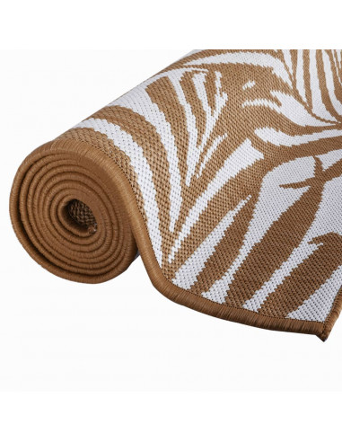 Tappeto da Esterno Marrone e Bianco 80x150 cm Reversibile