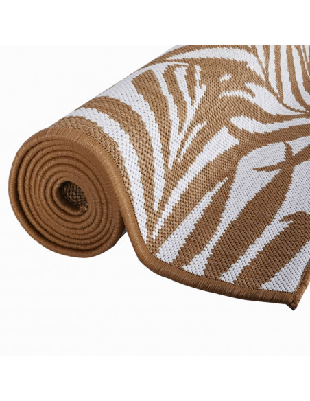 Tappeto da Esterno Marrone e Bianco 80x150 cm Reversibile