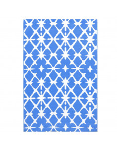 Tappeto da Esterni Blu e Bianco 190x290 cm in PP