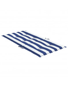 Cuscini Sedia Schienale Basso 6pz Strisce Bianche e Blu Tessuto