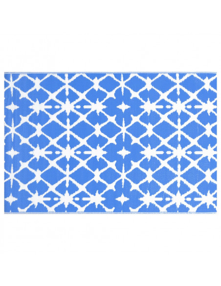 Tappeto da Esterni Blu e Bianco 190x290 cm in PP