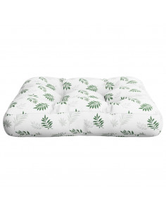 Cuscino per Pallet con Motivo a Foglie 60x60x12 cm in Tessuto