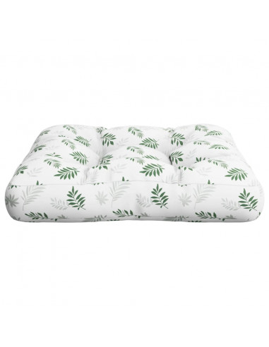 Cuscino per Pallet con Motivo a Foglie 60x60x12 cm in Tessuto