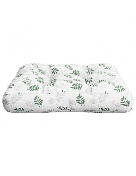 Cuscino per Pallet con Motivo a Foglie 60x60x12 cm in Tessuto