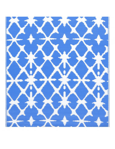 Tappeto da Esterni Blu e Bianco 190x290 cm in PP
