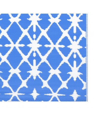Tappeto da Esterni Blu e Bianco 190x290 cm in PP