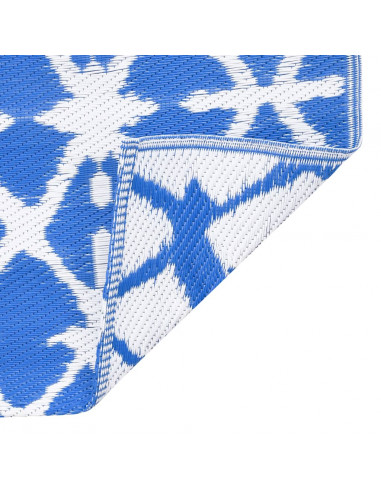 Tappeto da Esterni Blu e Bianco 190x290 cm in PP