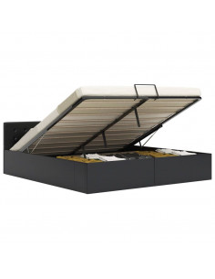 Giroletto con Contenitore Idraulico Nero Similpelle 180x200cm 2