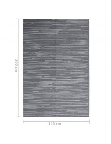Tappeto da Esterno Antracite 140x200 cm in PP