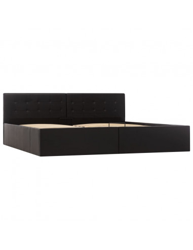 Giroletto con Contenitore Idraulico Nero Similpelle 180x200cm