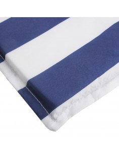 Cuscino per Lettino Righe Bianche e Blu 180x60x3 Tessuto Oxford