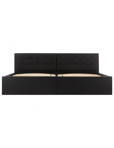 Giroletto con Contenitore Idraulico Nero Similpelle 180x200cm