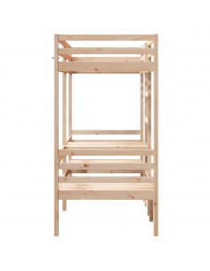 Giroletto Soppalco con Scrivania e Sedie 80x200cm Legno Pino