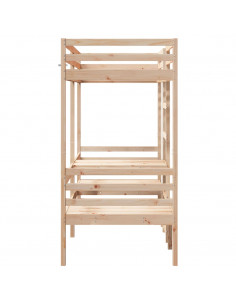 Giroletto Soppalco con Scrivania e Sedie 90x190cm Legno Pino