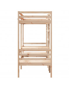 Giroletto Soppalco con Scrivania e Sedie 90x200cm Legno Pino